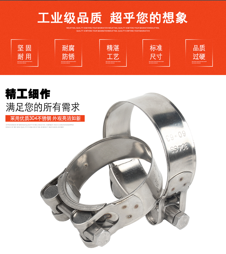 304不锈钢强力卡箍欧式抱箍加厚管箍喉箍管卡固定卡子管夹益贵商-阿里巴巴