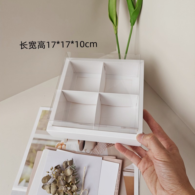 Cartasco blanco transparente de cuatro cuadrados * cartón