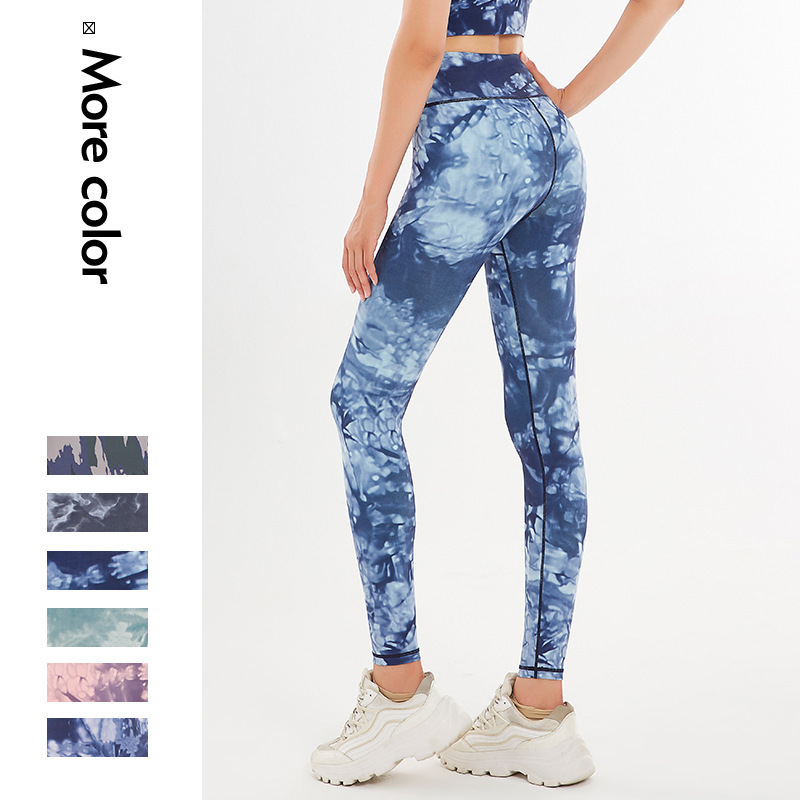 Lulu-Style Yoga Pants with Faux Tie-Dye Print, High-Waisted, Butt-Lifting Running and Fitness Pants, European and American Cross-Border Yoga Wear Supply Lulu-Style Yoga Pants with Faux Tie-Dye Print, High-Waisted, Butt-Lifting Running and Fitness Pants, European and American Cross-Border Yoga Wear Supply