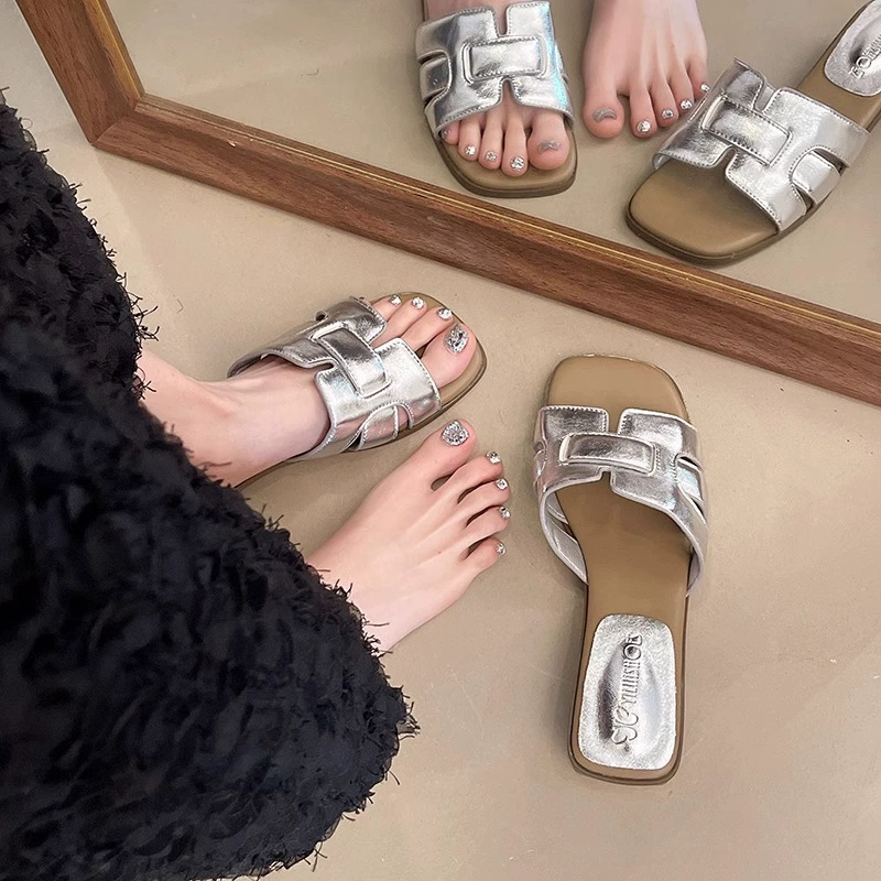 Женские сандалии с французским плетением и толстым каблуком для лета 2025, новый ретро-стиль для пляжа и юбки.