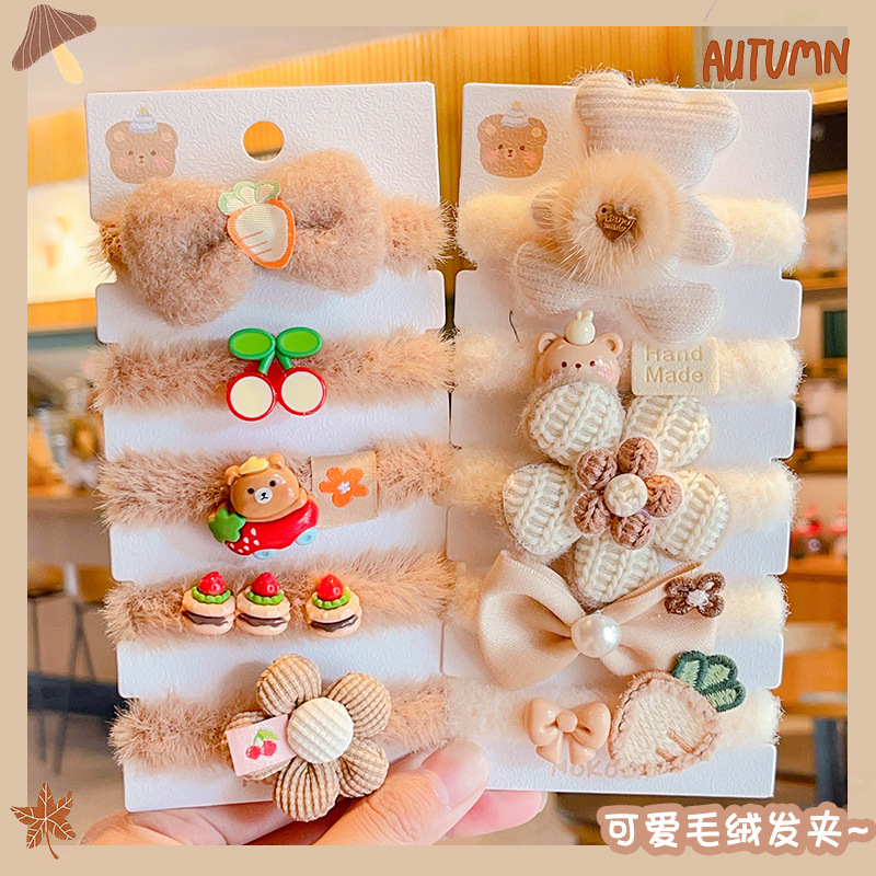 Los niños no lastiman el Pelo elástico banda de goma lindo bebé corbata accesorios para el cabello Niña de dibujos animados de peluche anillo de pelo tocado