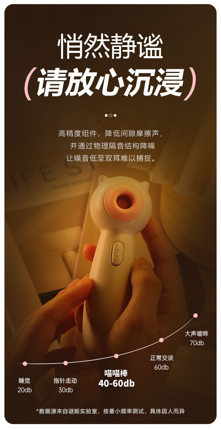 Mystery Meow Meow Wand Sucking Vibrator in White Pink with App Control and 2 Batteries — detail image 8
