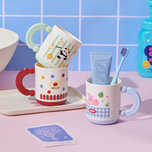 创意加厚儿童牙杯儿童漱口杯可爱学生宝宝刷牙杯多巴胺卡通漱口杯