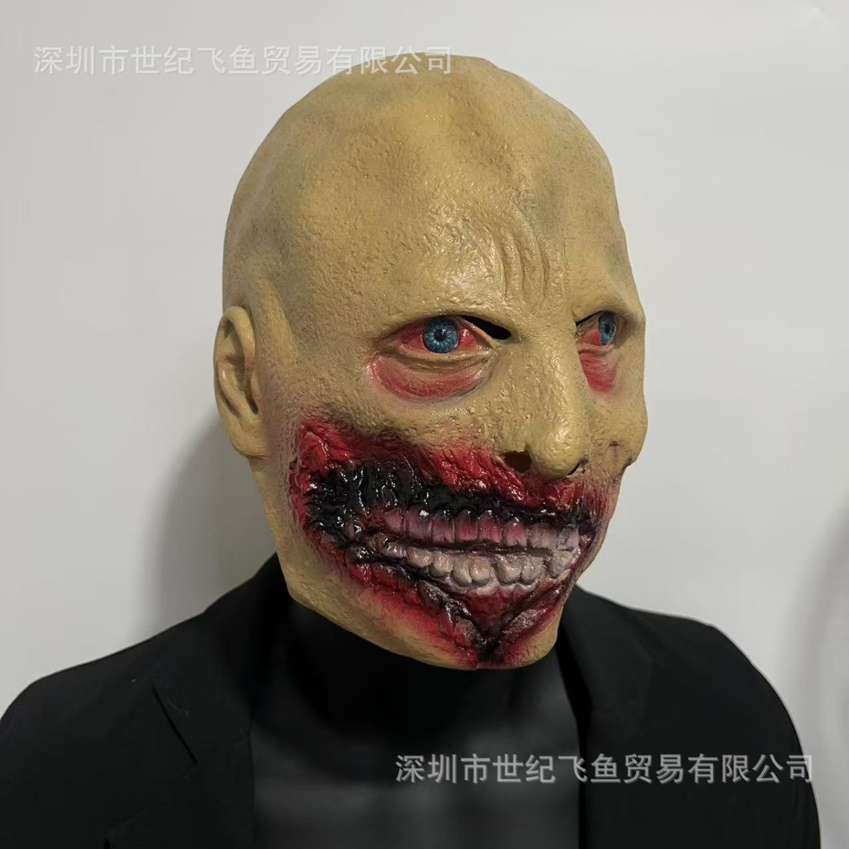 Halloween horror sin boca alienígena transfronteriza venta caliente nuevo zombie cosplay cámara secreta de látex cubierta de cabeza