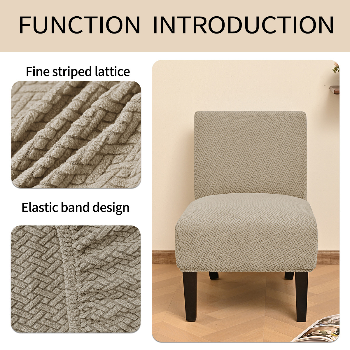 Amazon Jacquard transfronterizo T-striped taburete grueso cubierta de taburete elástico universal cubierta de respaldo de color sólido cubierta de taburete