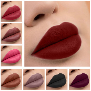 Engbo New Matte Non-Stick Cup Lip Gloss Waterproof Lipstick Liquid Lipstick Velvet European and American Makeup Brown Lip Glaze