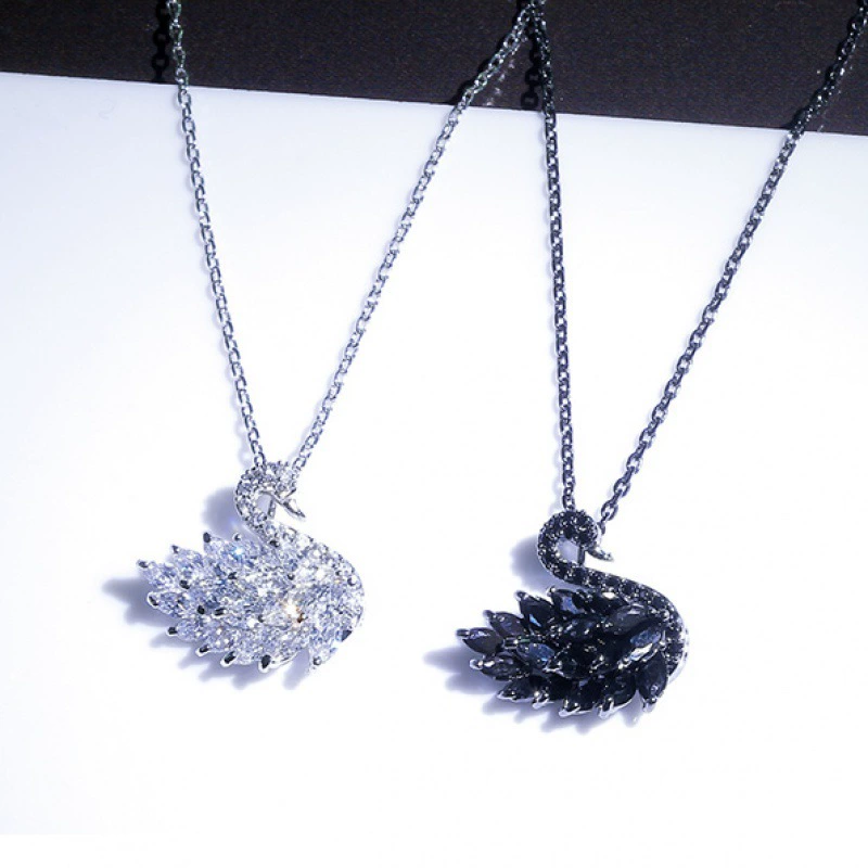 Черный лебедь цепочка ключицы Красочный кулон женский японский и корейский стиль простое короткое ожерелье костюм интернет знаменитости подходящие украшения для подруги