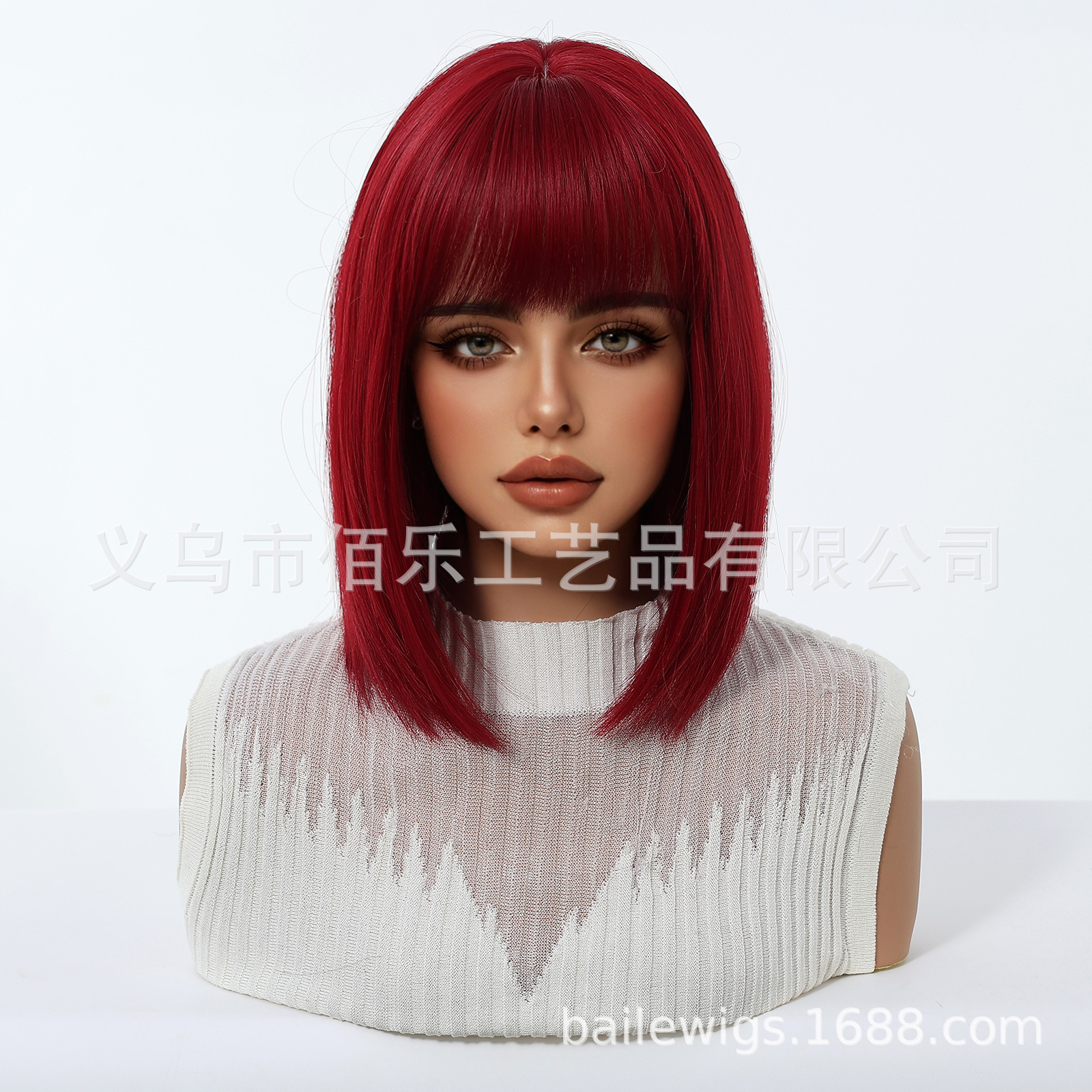 Nueva peluca roja peluca de Halloween peluca al por mayor de hombros bobos cabello recto fábrica transfronteriza al por mayor de cabello image 3