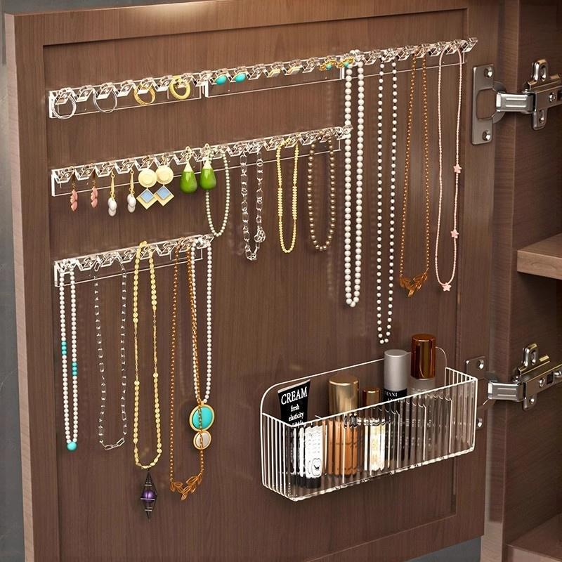 Mirror cabinet necklace storage rack, bathroom ring and earring wall hook, bathroom jewelry display rack, mirror cabinet necklace Mirror cabinet necklace storage rack, bathroom ring and earring wall hook, bathroom jewelry display rack, mirror cabinet necklace