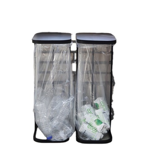 Wholesale export to Japan simple extra large clamshell garbage rack hotel home iron garbage holder dry and wet classification