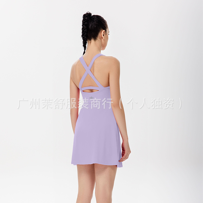 alo原标2025款裸感网球裙防走光可拆卸胸垫专业运动训练服瑜伽裙|undefined