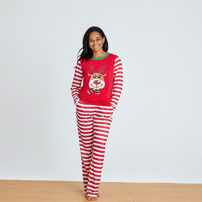 printing long-sleeved Christmas home wear pajamas nihaostyles wholesale Christmas costumes NSXPF80201