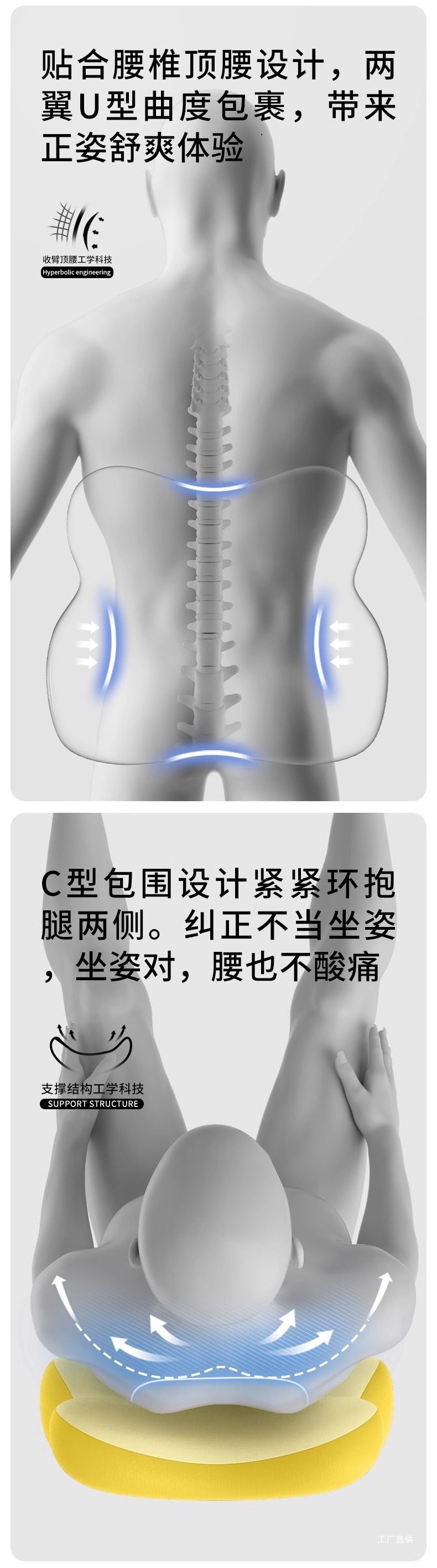 Dikaman Car Lumbar Support Cushion for Drivers, Long-Term Sitting Waist Support, Car Neck Pillow, Driving Lumbar Protection, Long Driving Use