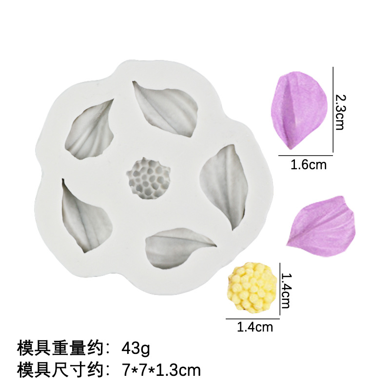 Raspador flor tulipán flor hoja molde de silicona pastel de bricolaje decoración chocolate horneado pétalos molde de hoja