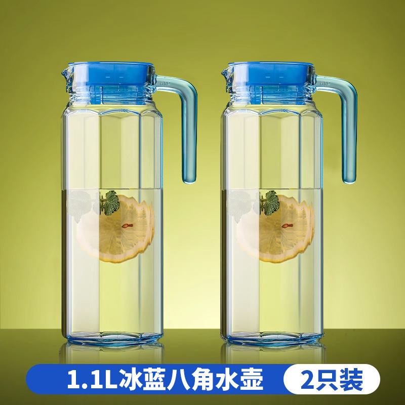 Taza de agua fría de vidrio resistente al calor, tetera de té de gran capacidad, taza de agua fría blanca resistente a altas temperaturas, botella de frutas al por mayor