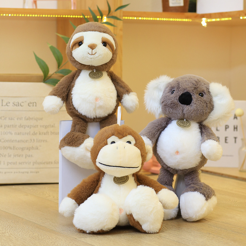 Animales del bosque León Mono Muñeca Dibujos animados Peluches Muppets Niños Juguetes Árbol Rana Calmante Muñeca de comercio exterior