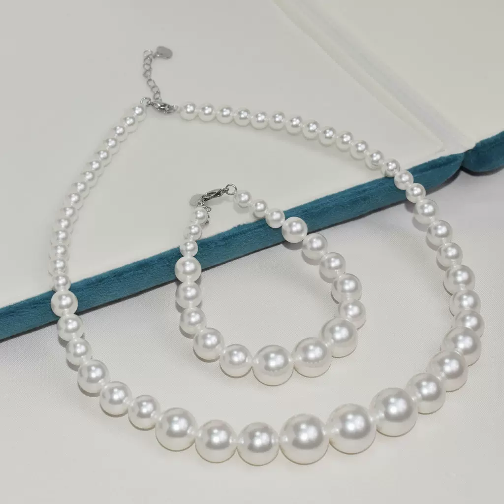 塔链经典款珍珠项链手链气质简约时尚百搭母贝颈链手链工厂直销