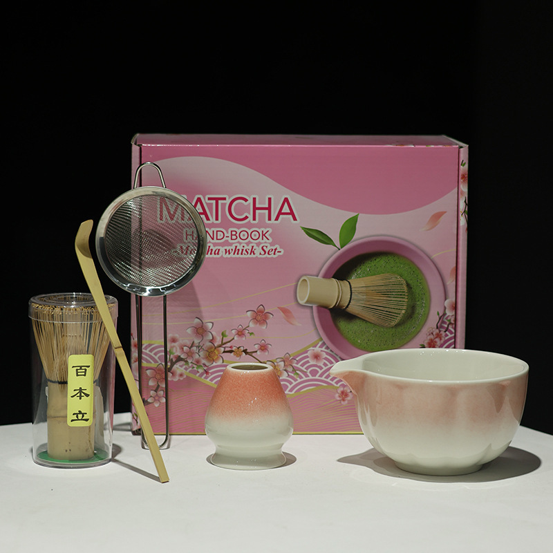 MATCHA跨境专供多款新品陶瓷5件套抹茶碗带嘴宋代点茶茶筅工具套|undefined