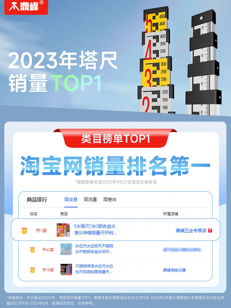 5米塔尺7米3米水准仪伸缩测量尺杆刻度量树标高尺水平仪标垒德株