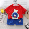 Summer cartoon bag for boys, sleeves, children's sports set, with short sleeve