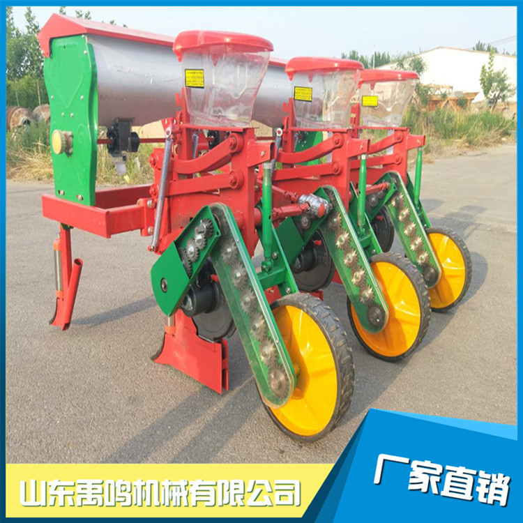 玉米播种机厂家供应拖拉机带免耕型悬浮式玉米施肥播种机穴播机