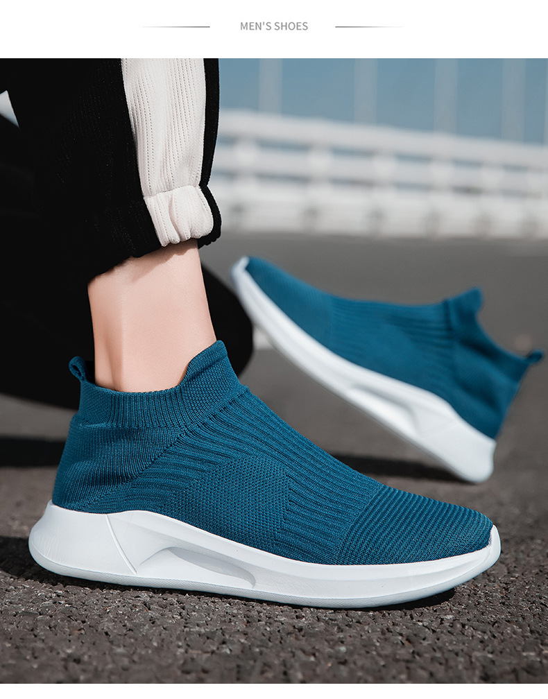 2023 spring new flying woven men's breathable shoes slip-on lazy shoes lovers shoes sports casual men's shoes cross-border undefined