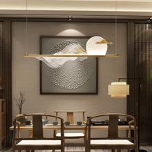 侘寂新中式山水吊灯现代禅意复古客厅餐厅茶室书房吧台风灯具