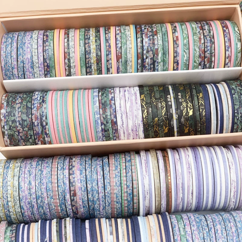 Декоративная рамка Washi-лента, ширина 3 мм, смешанные цвета, рулоны для блокнота, края фото