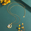 Organic cute necklace jade, rabbit, pendant, silver 925 sample
