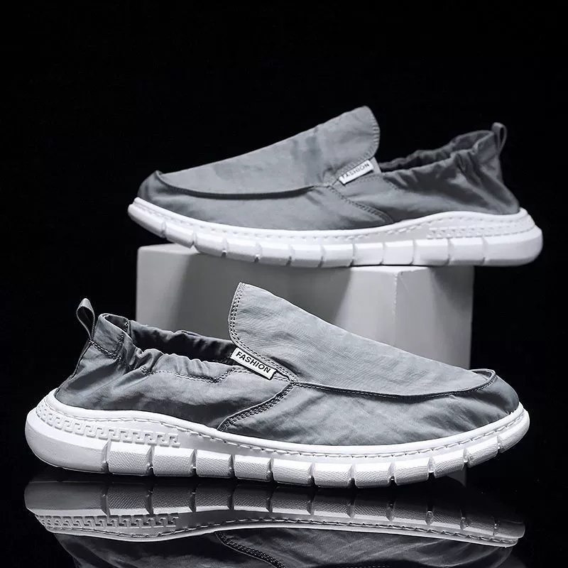 Холст обувь новый педаль мужская ленивая обувь коньки сетка мужская обувь удобная дышащая носки обувь оптом