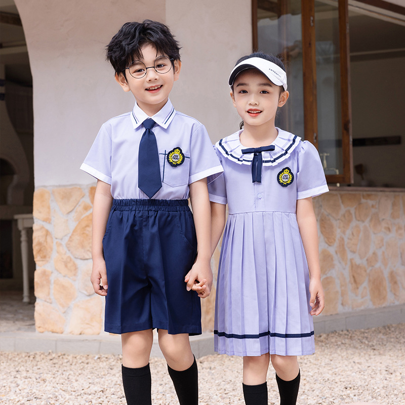 Preschool Summer Uniform Set, Academic British Style, Primary School Student Uniform, Children's Choir Performance Outfit, Class Attire
