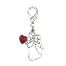 亚马逊欧美跨境热销  爱心天使翅膀龙虾扣包包装饰钥匙扣