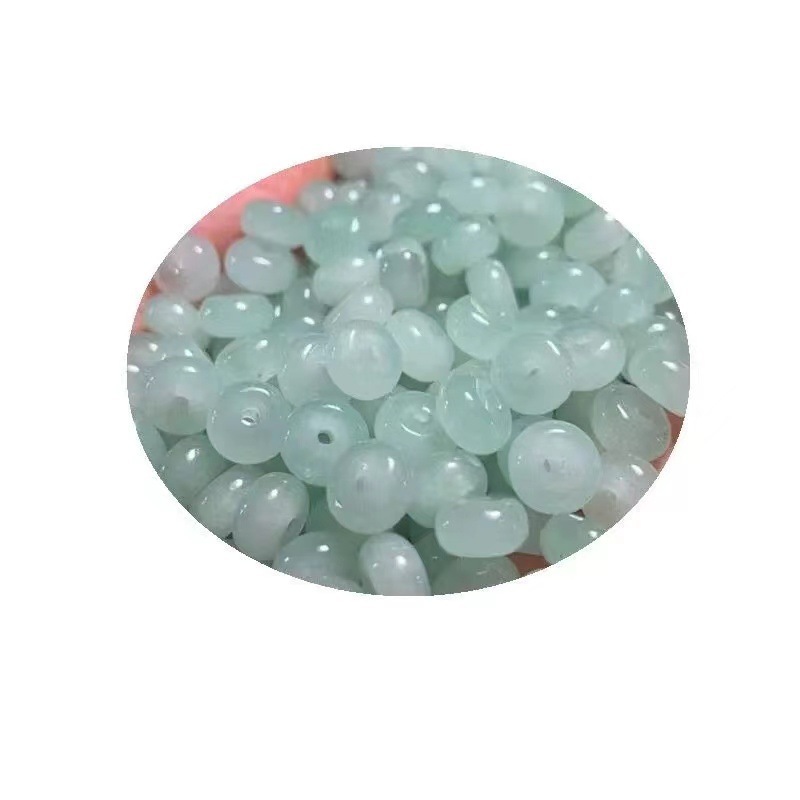 翠玉色玉珠普通氷種そろばん珠8m平安ボタンdiy編組石英岩質玉散珠|undefined