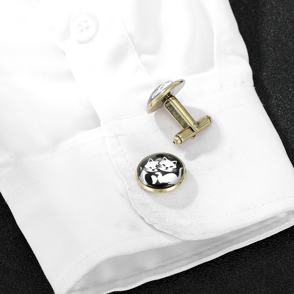 Gemelli da polso gatto accessori camicia uomo_voghion.com