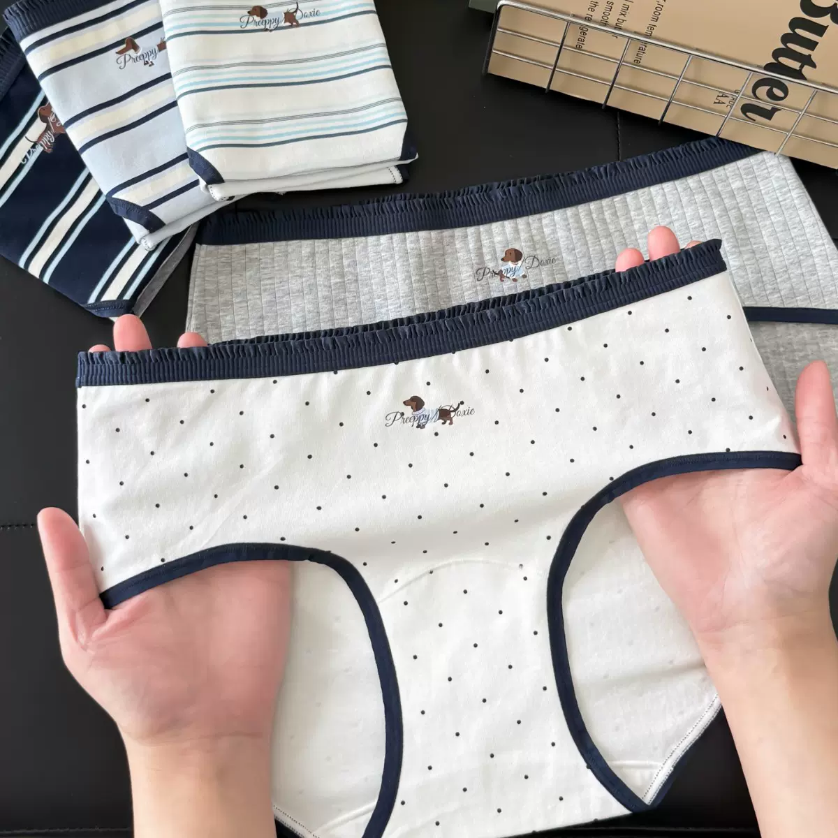 miu系韩风女内裤A类新疆棉三角裤透气纯棉加长裆全裤10A抑菌9710