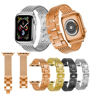 适用于apple watch 2/3/4/5/6/代SE小香风流梳款六条链不锈钢表带