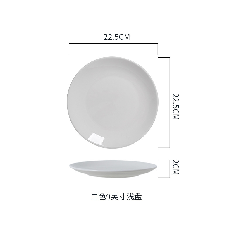 흰색 9 인치 플래터