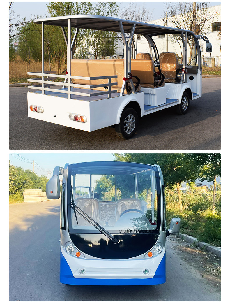 11-Seat Electric Sightseeing Vehicle, Four-Wheel Tourist Attraction Sightseeing Shuttle, Vacation Village B&B Hotel Reception Shuttle