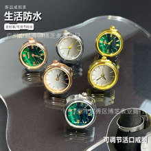 创意复古戒指表防水走时准小绿表时尚高级感手表男女情侣手指表