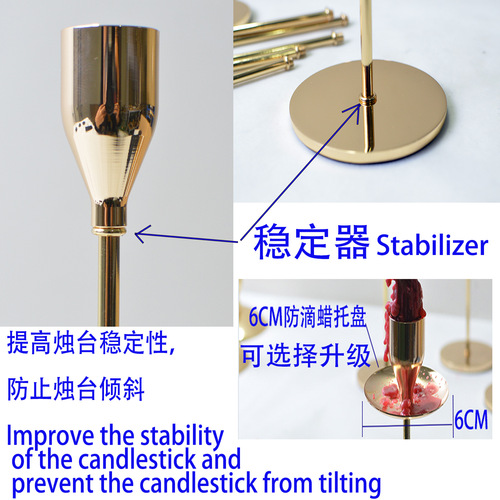 European style candlestick three piece set metal single head candlestick wedding decoration tall candlestick home iron candlestick wholesale