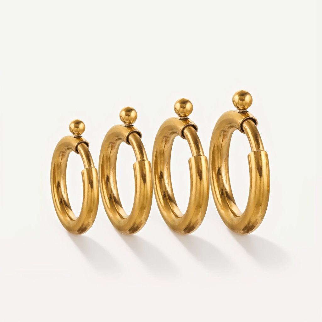5 PCS/Package Quantity 304 Stainless Steel Material Geometric Pattern 5 PCS/Package 304 Stainless Steel Real Gold Plated Geometric Jewelry Buckle