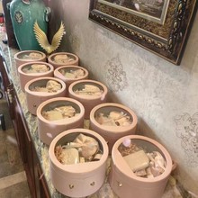 结婚轻奢母亲节伴手礼现货皮质镂空手提圆形伴娘闺蜜礼品包装空盒
