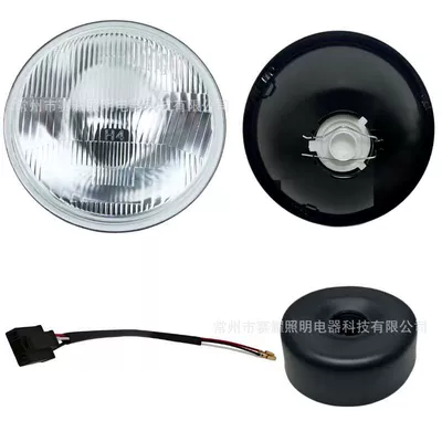 Ön faralar Wick 7inch Round Headlight Suitable - sy6014t-w-xs-white-glass-with-wiring-harness