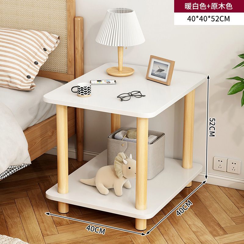 [원목다리-더블레이어] 웜화이트 40*40*53cm