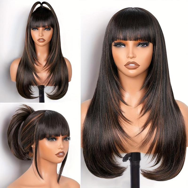 AliExpress ヨーロッパとアメリカの貿易ウィッグ女性のための前髪ブラウンロングカーリーヘアビッグウェーブウィッグヘッドギアサポート外国代理店|undefined