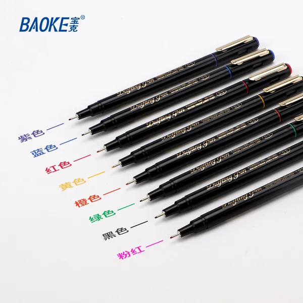 Baoke Needle Drawing Pen Sketch Design Art Gouline Pen Sketch Hand Drawing Cartoon Pen Color Set