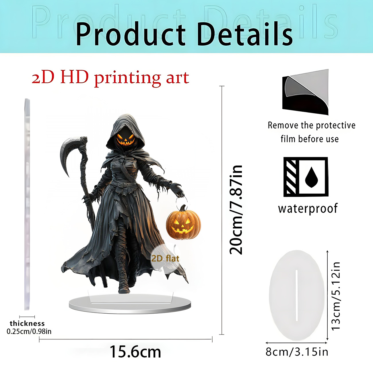 Transfronterizo Amazon Halloween Navidad Mesa Bandera Fiesta Decoración Acrílico 2D Decoración de escritorio plano Decoración