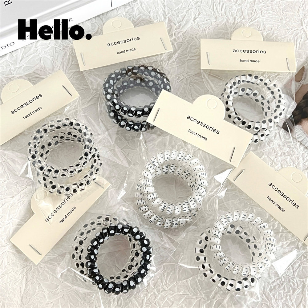 alto valor facial punto de onda línea telefónica anillo de cabello moda polifacética cuerda de cabello chica corazón de caballo cola de cabello nicho accesorios de cabello