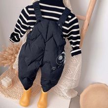 儿童羽绒背带裤冬季加厚婴儿男童女童连体裤外穿男女宝宝羽绒裤冬