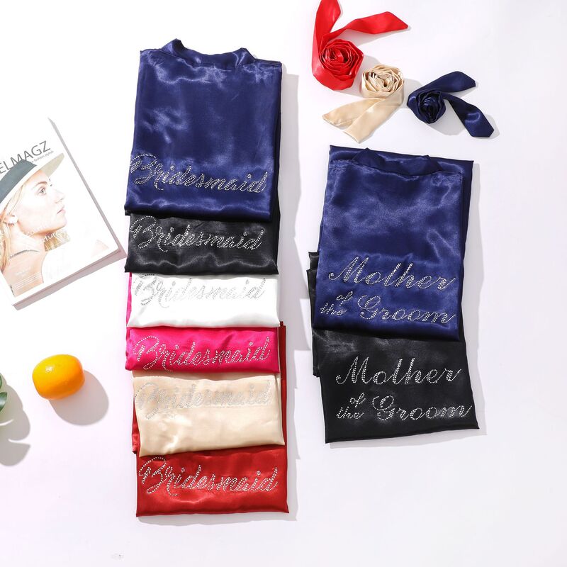 Bridesmaid Nightgown Women's Summer Ice Silk Thin Bridesmaid Chestnut Morning Gown Nightgown Wedding Girlfriend Cardigan Bathrobe